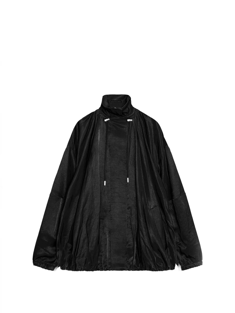 Black High-Neck Drawstring Jacket - Women Zara - Picture 5 of 5